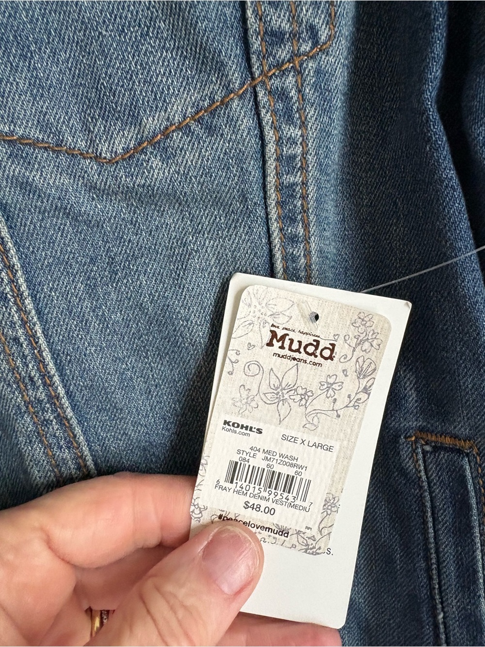 Mudd Light Blue Denim Vest - Casual Layering - Picture 3 of 6